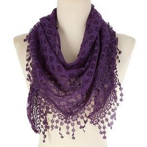 Dbpashmina New Fashion Triangle Lace Scarf Purple Color